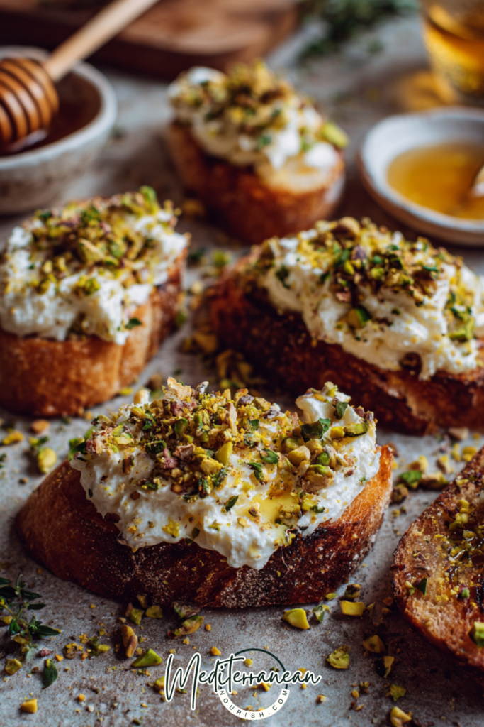 Whipped Feta Crostini with Honey & Thyme