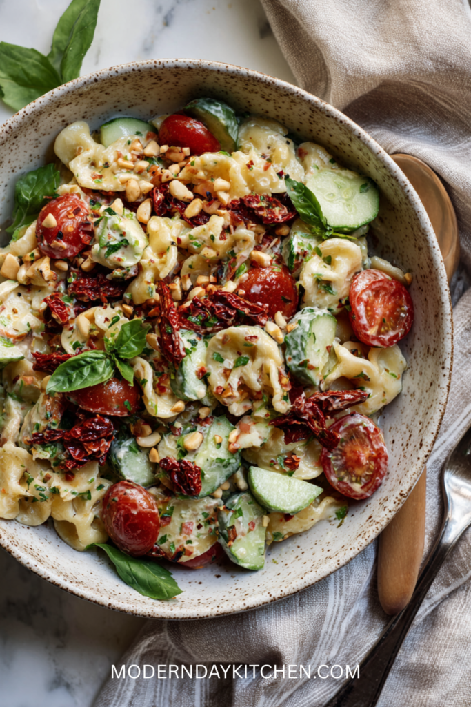 Viral Cottage Cheese High-Protein Pasta Salad