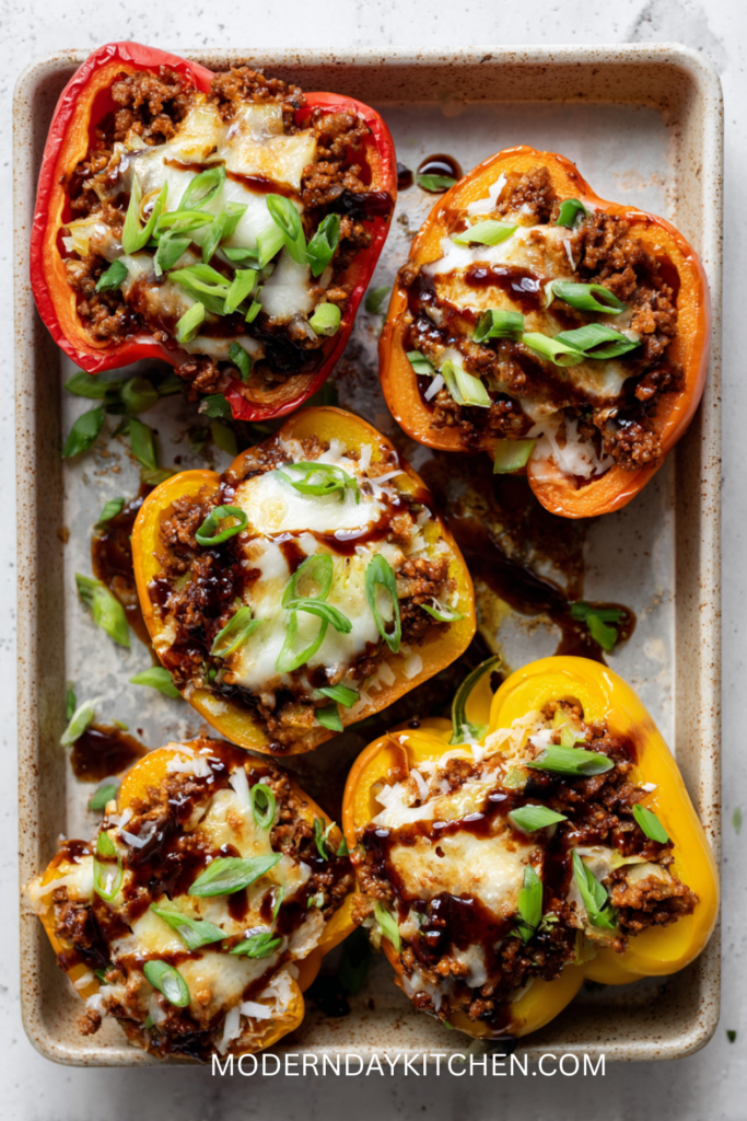 Teriyaki Pineapple Chicken Stuffed Peppers