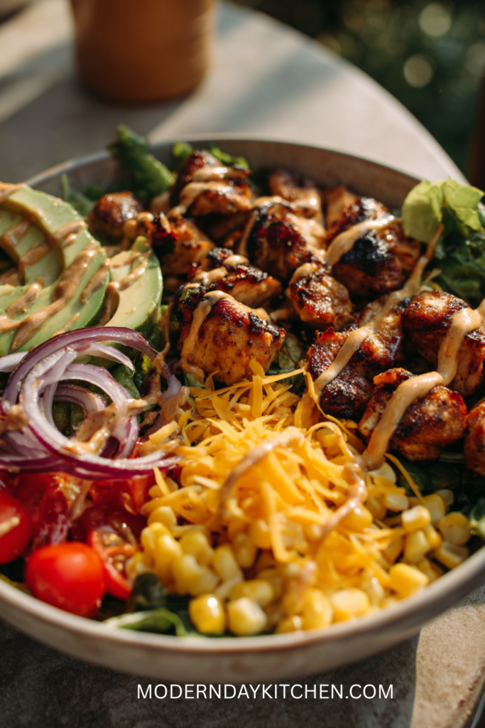 BBQ Chicken Skewer Salad