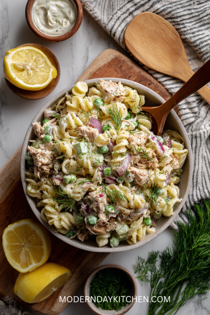 Creamy High-Protein Rotisserie Chicken Pasta Salad