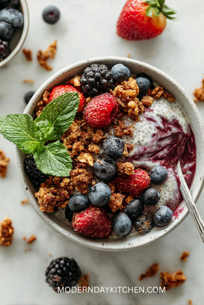 Blended Vanilla Berry Chia Pudding