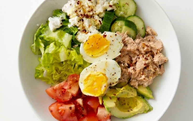 High-Protein Tuna and Egg Salad Bowl