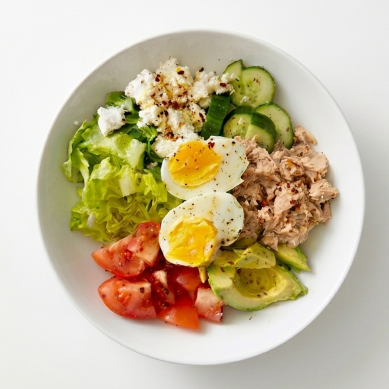 High-Protein Tuna and Egg Salad Bowl