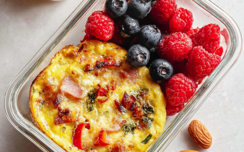High-Protein Breakfast Egg Muffins and Berries