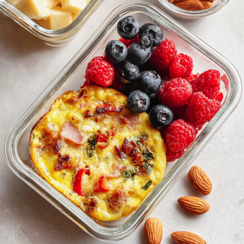 High-Protein Breakfast Egg Muffins and Berries