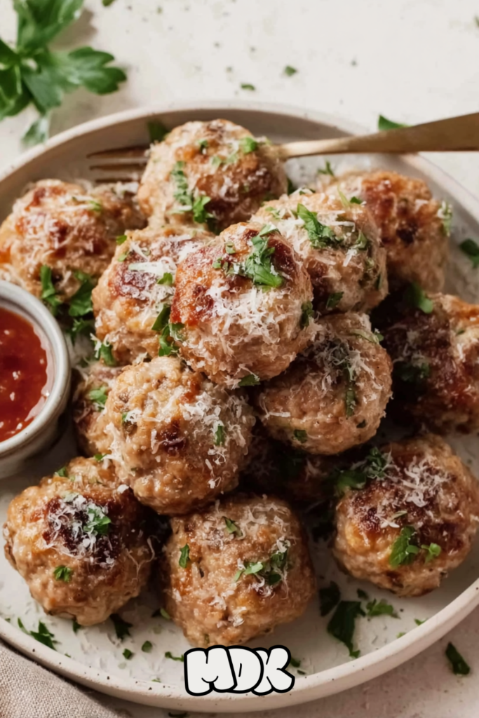 Garlic Parmesan Ground Turkey Meatballs