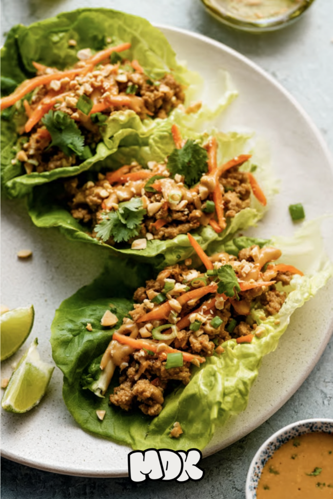 Thai Peanut Turkey Lettuce Wraps