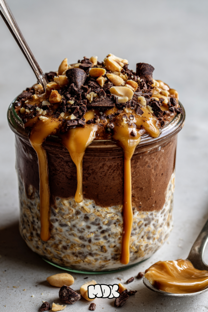 Snickers-Inspired Overnight Oats